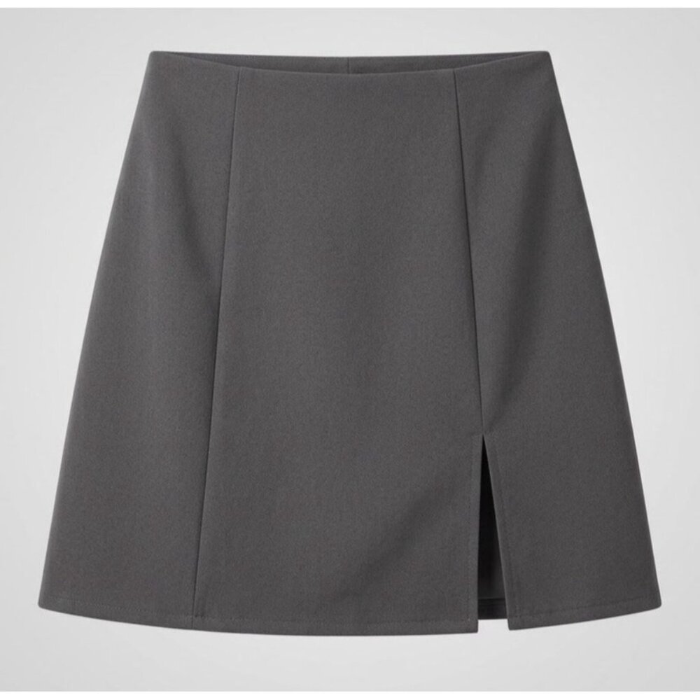 Blue Blush Y2K Black Pencil Mini Skirt - Made in USA - Front Slit - Size Small